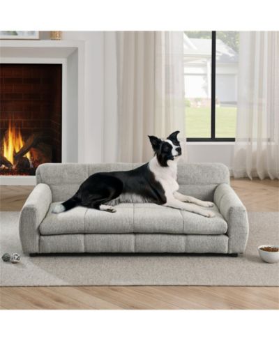 Clihome Large Dog Sofa Comfortable Pet Couch with High Back and Armrests for Big and Oversized Dogs