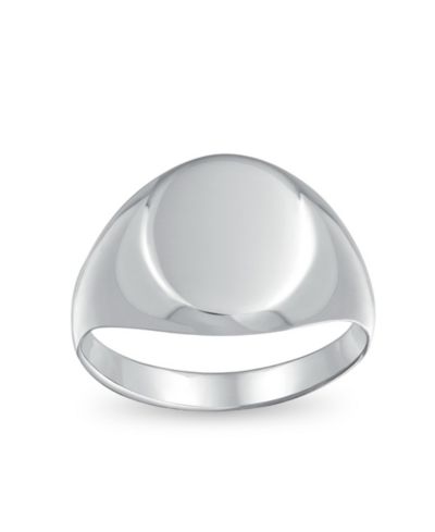 Bling Jewelry простое кольцо с инициалом, серебро Sterling Silver, дизайн Signet