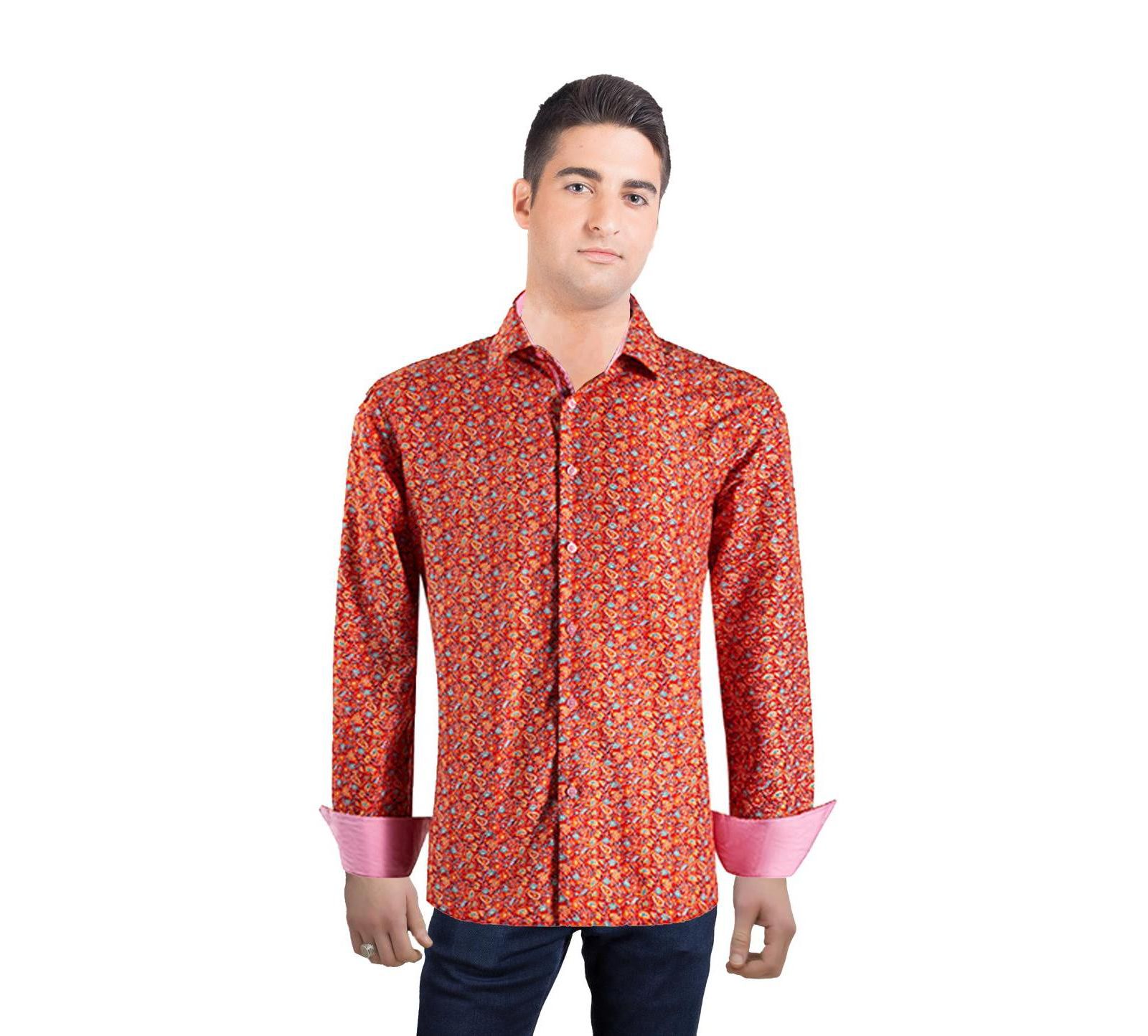 Elie Balleh Men's Slim Fit Paisley Print Button-Down Shirt