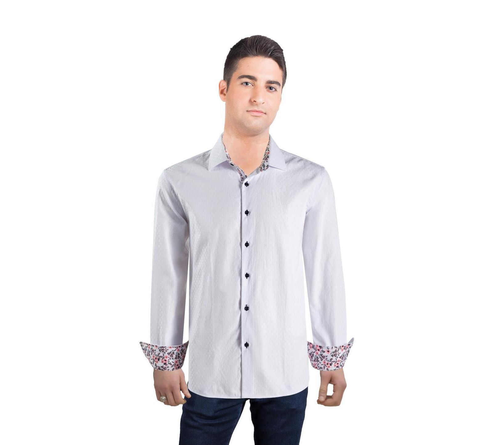 Мужская рубашка Elie Balleh Slim Fit с узором в горошек и пуговицами