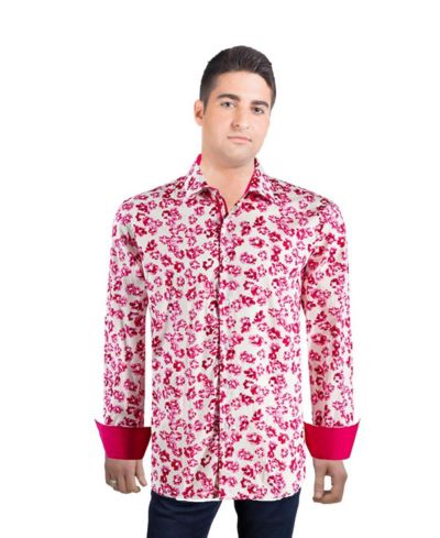 Elie Balleh Men's Slim Fit Floral Sport Button-Down Shirt