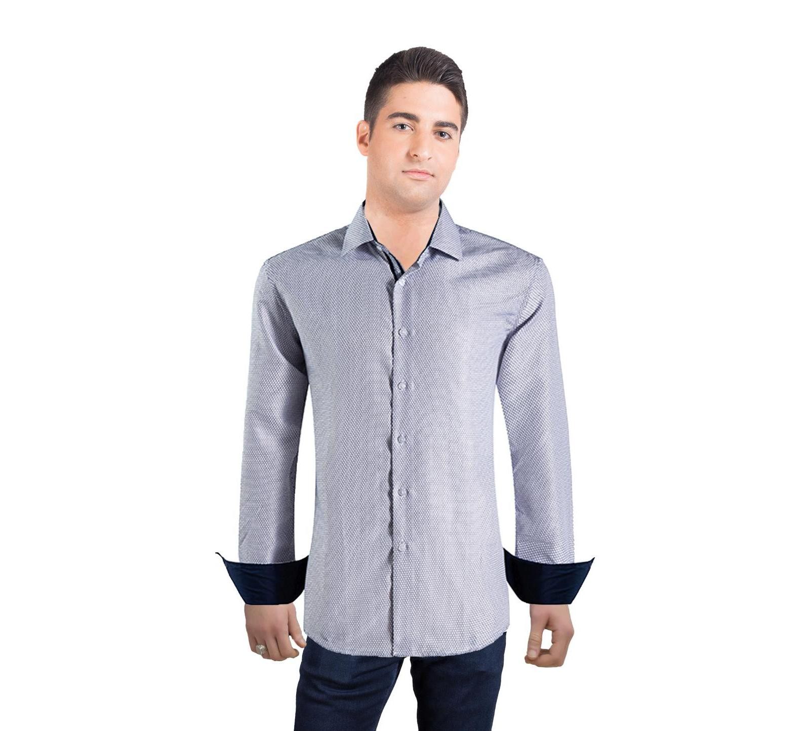 Elie Balleh Мужская рубашка Slim Fit с узором соты