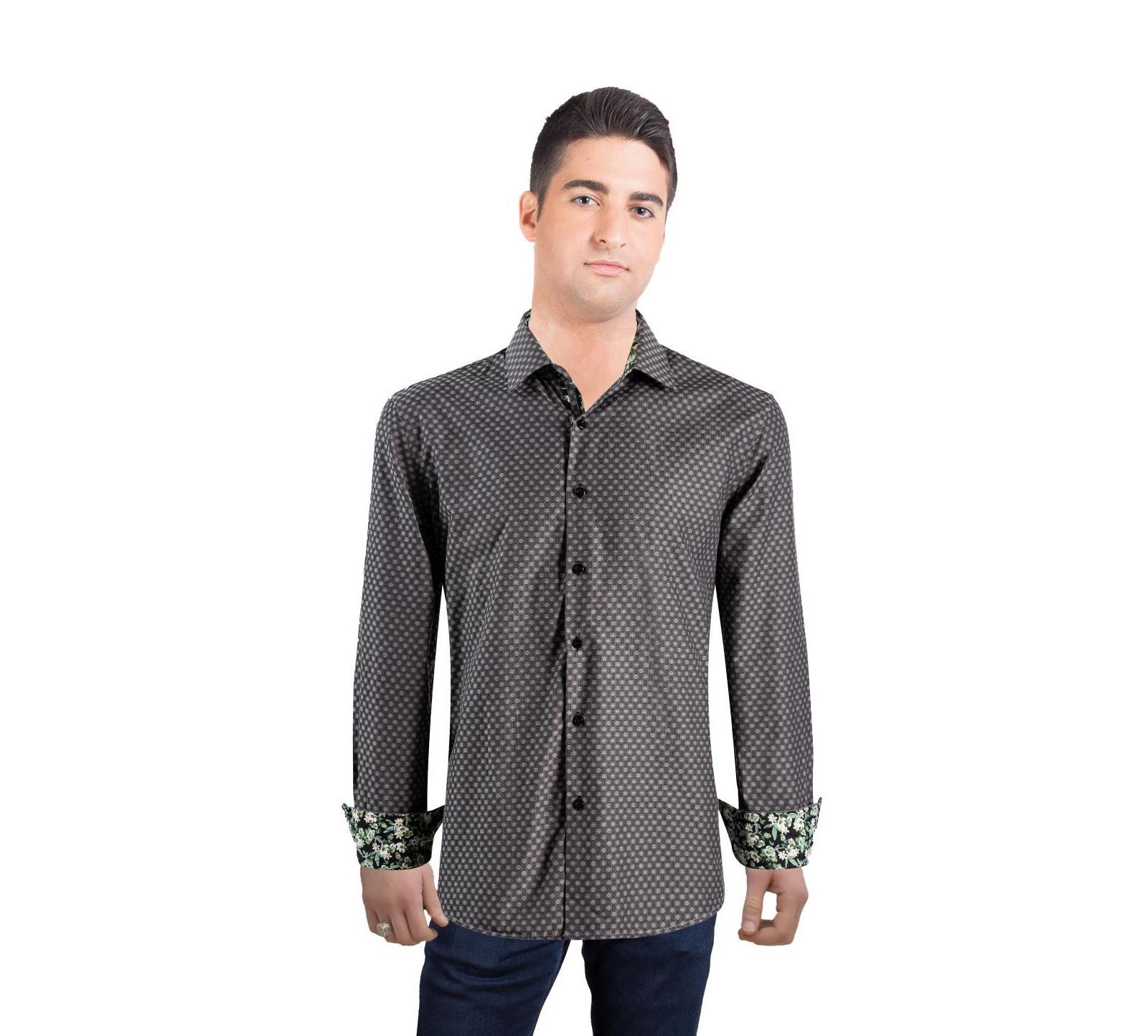 Elie Balleh Мужская рубашка Slim Fit с узором Jacquard Dot