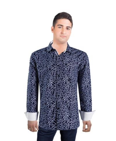 Мужская рубашка Elie Balleh Slim Fit с принтом Swirl