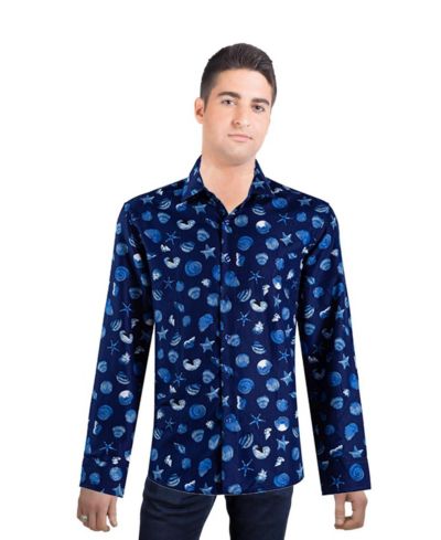 Мужская рубашка Elie Balleh Slim Fit с принтом морских ракушек
