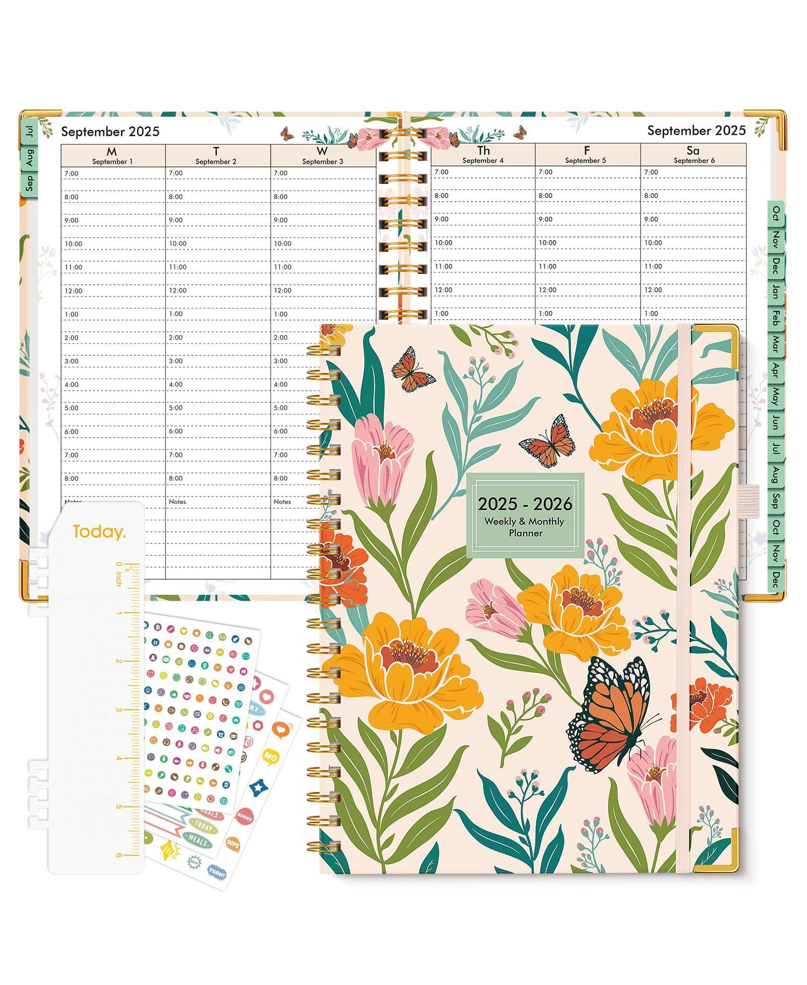 Планер GNUADZ 18 Month Weekly Monthly Daily Spiral Hardcover Agenda Organizer 2026-2027