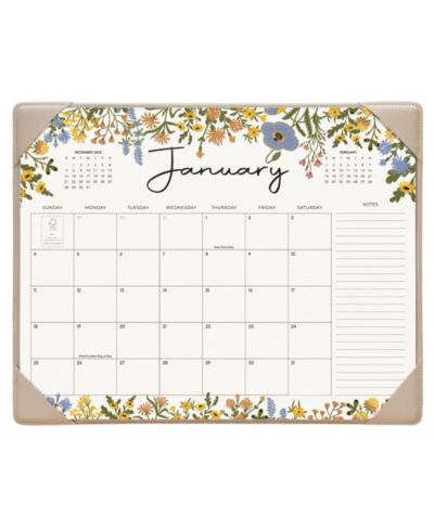 GNUADZ Desk Calendar 2026 Mat Pad Floral Apricot