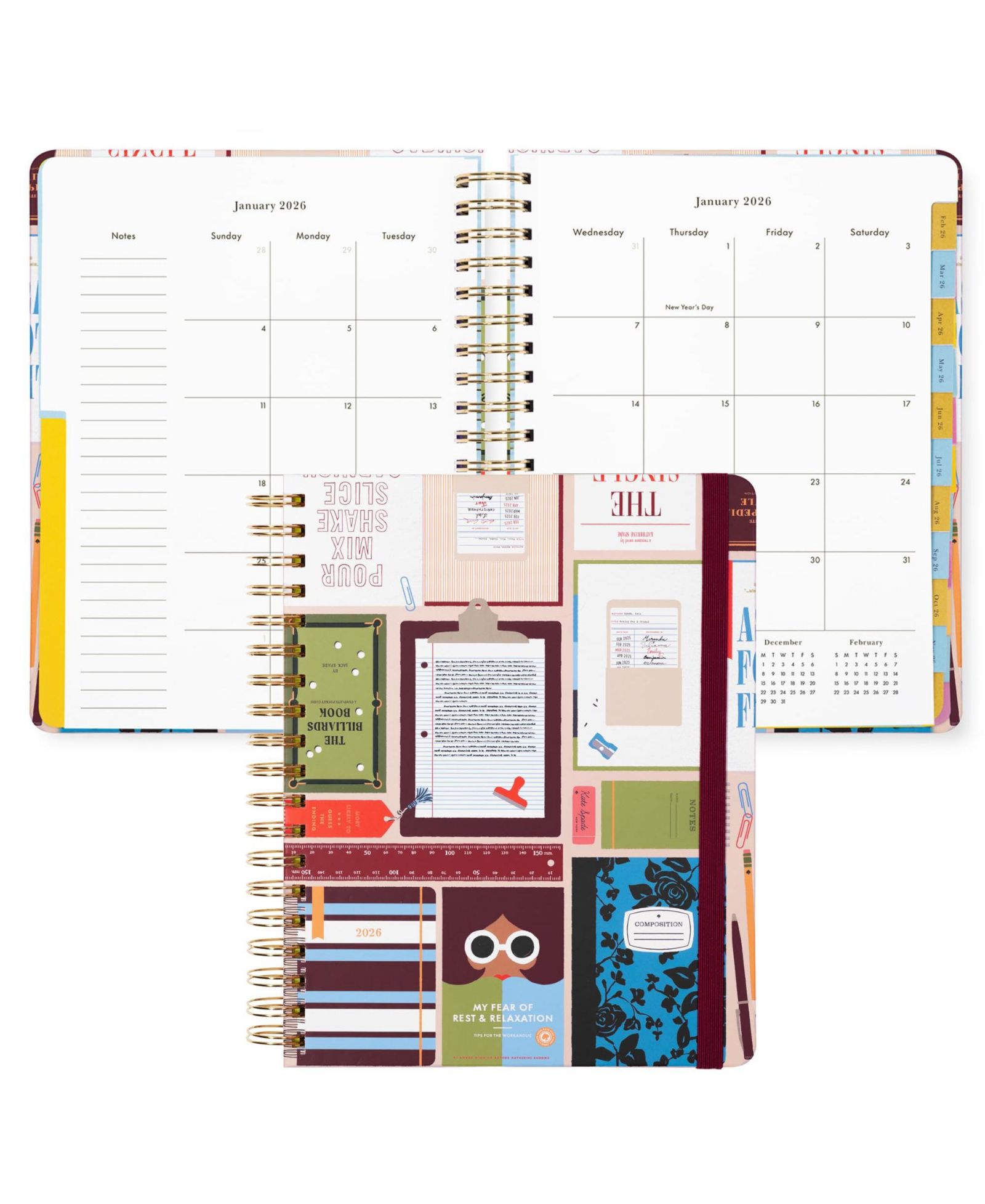GNUADZ 2026 Planner Hardcover Spiral Stickers