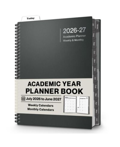 GNUADZ Academic Year Planner 2026-2027 Weekly Monthly Agenda Laminated Tabs Organizer
