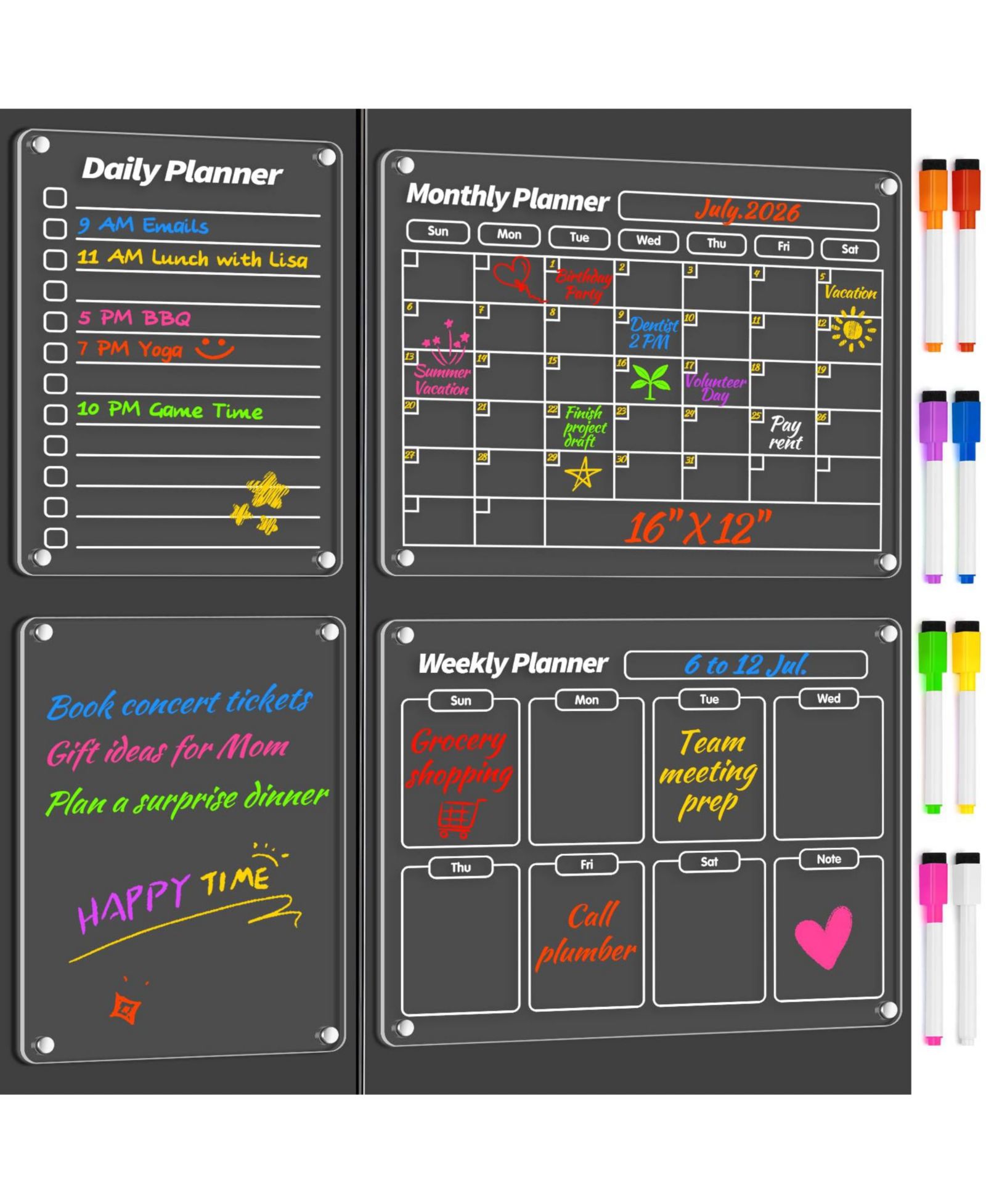 Магнитный календарь-доска GNUADZ Monthly Planner Fridge