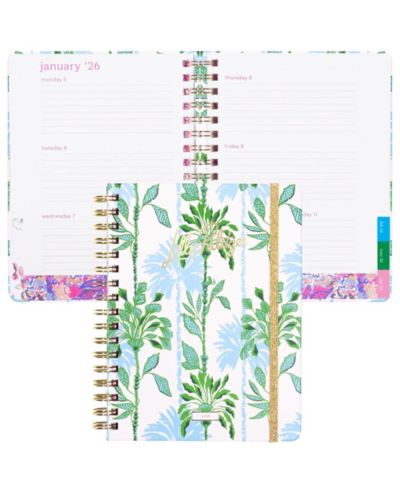GNUADZ Lilly Pulitzer Monthly Planner 2026 Spiral Agenda Stickers Pockets Swayin Breeze