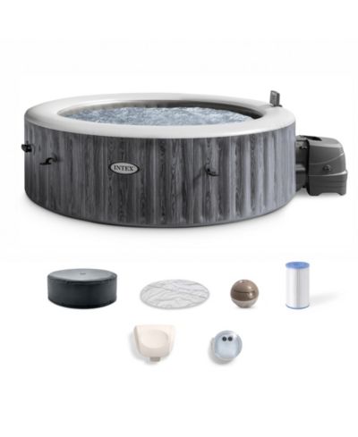 Набор для спа Intex PureSpa Greywood Deluxe, гидромассажная ванна на 170 пузырьков с крышкой, 85x28"