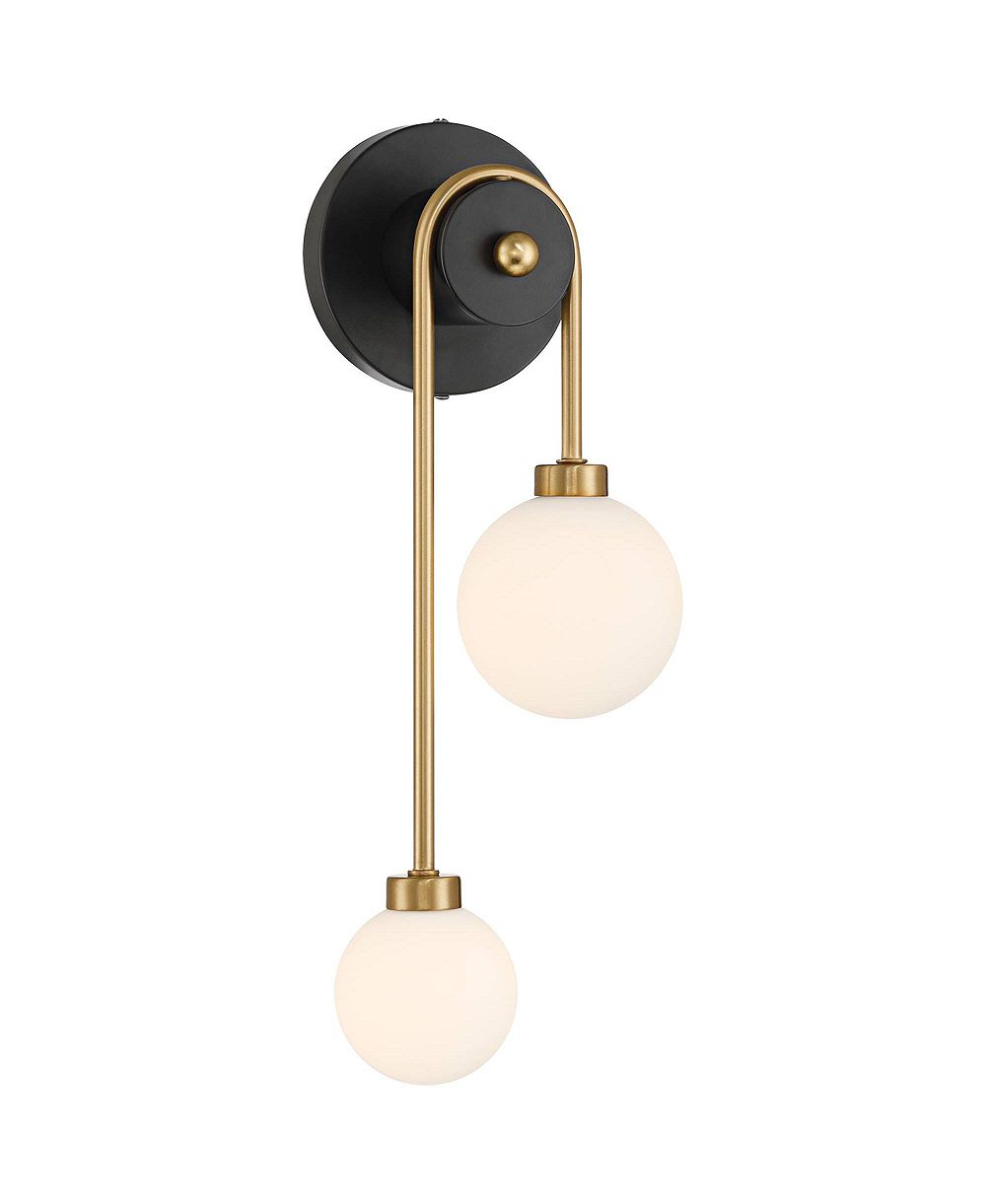 Possini Euro Design Possini Euro Аделия 16-дюймовый высокий настенный светильник с латунным покрытием и 2 лампами