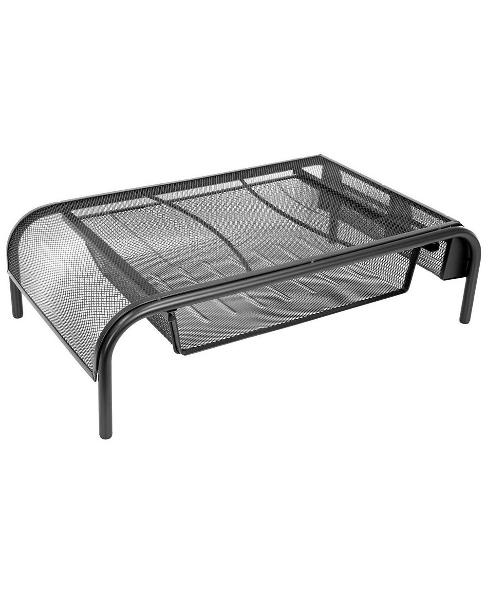 Mount-It! MI-7360 Metal Mesh Pull-Out Drawer Monitor Stand, Compatible with Most Laptops and Monitors