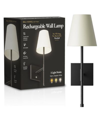 Настенные светильники Bell + Howell Fabric Smooth Shade Dimmable LED Rechargeable Cordless Touch Control