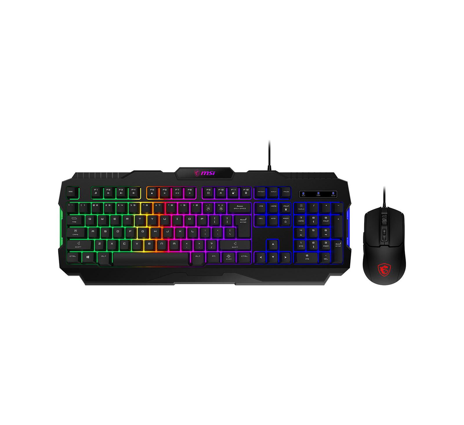 Игровой набор MSI Forge GK100: проводная клавиатура и мышь, RGB