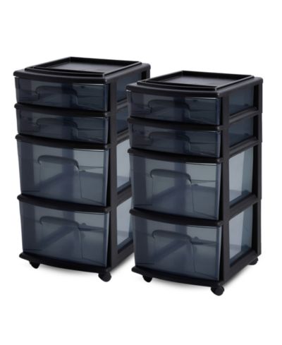 Органайзер для хранения Homz Tall Solid Plastic 4 Drawer Medium с колесиками