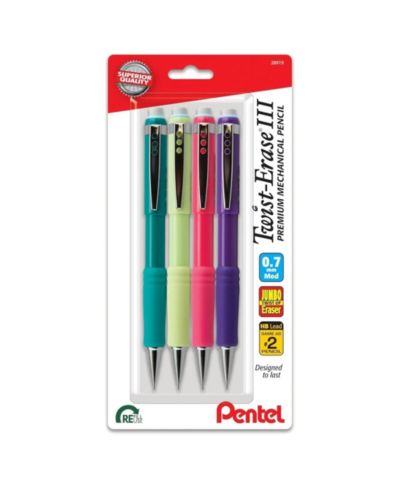 Механический карандаш Pentel Twist-Erase III, 4 шт., 0.7 mm, Medium