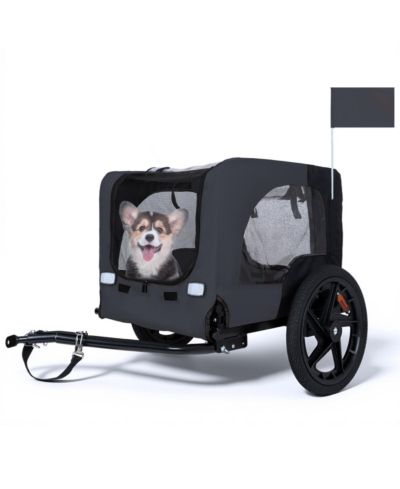 Streamdale Furniture Heavy Duty Collapsible Pet Bike Trailer with 16-Inch All-Terrain Wheels