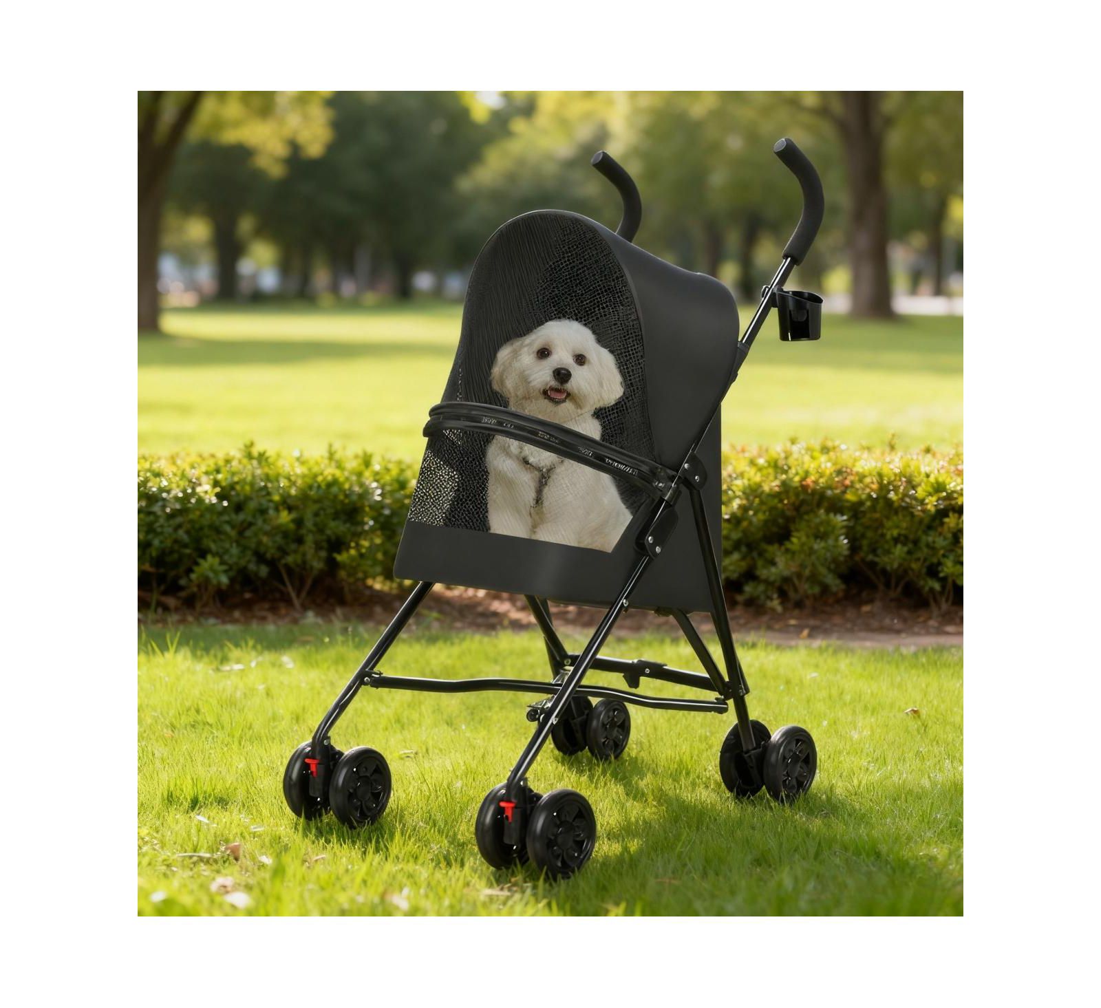Коляска для животных Streamdale Furniture Pet Stroller для собак и кошек, складная с сетчатой вентиляцией