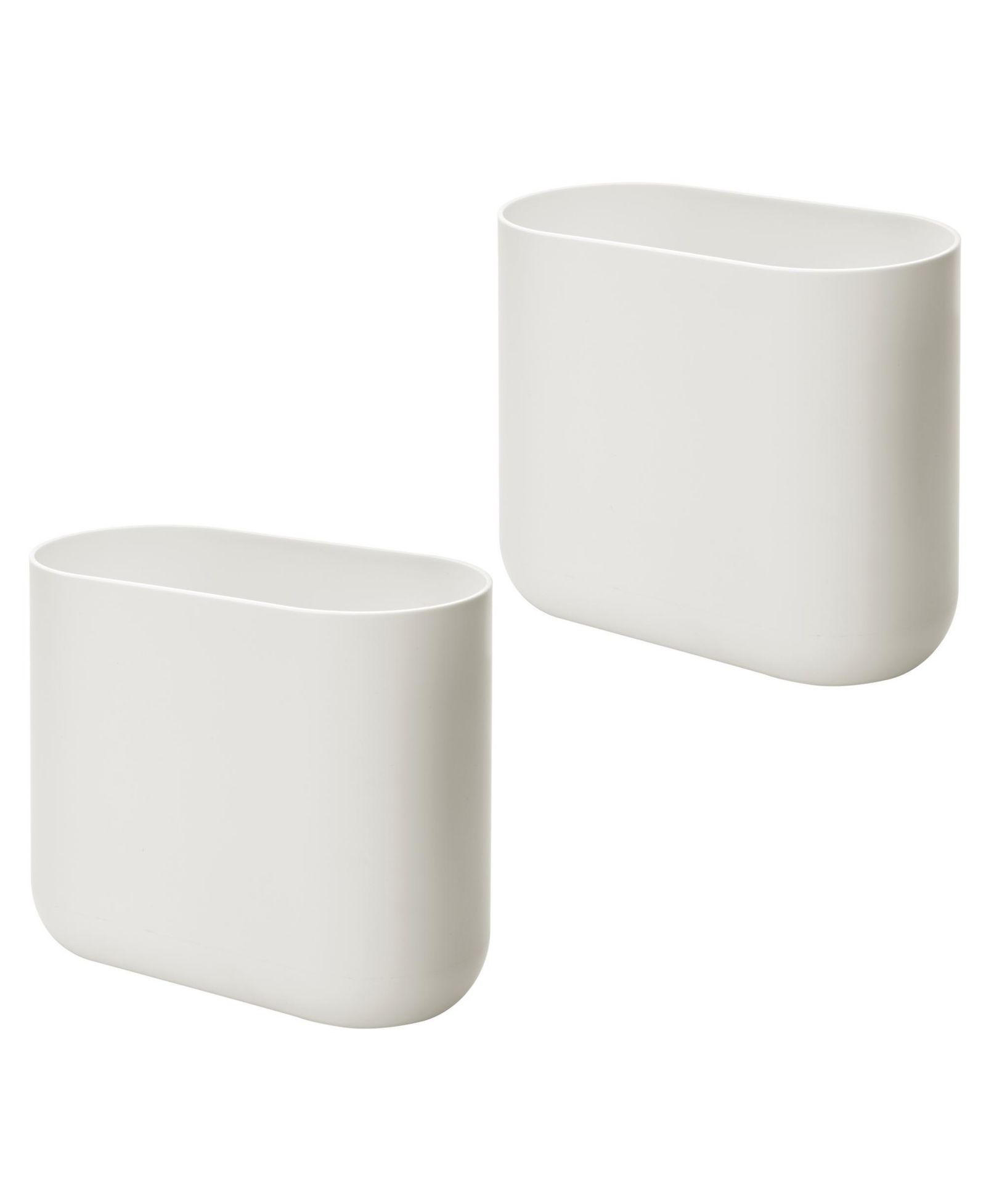 iDesign Small Plastic 1.9 Gallon / 7 L Oval Trash Can, 2-Pack
