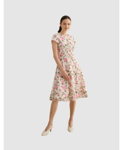 Hobbs London Women's Tia Embroidered Floral Midi Dress