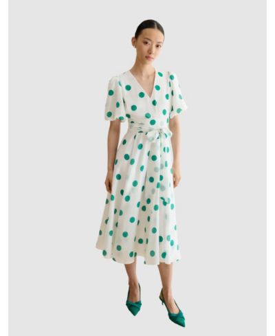 Hobbs London Women's Barrington Polka Dot Midi Dress