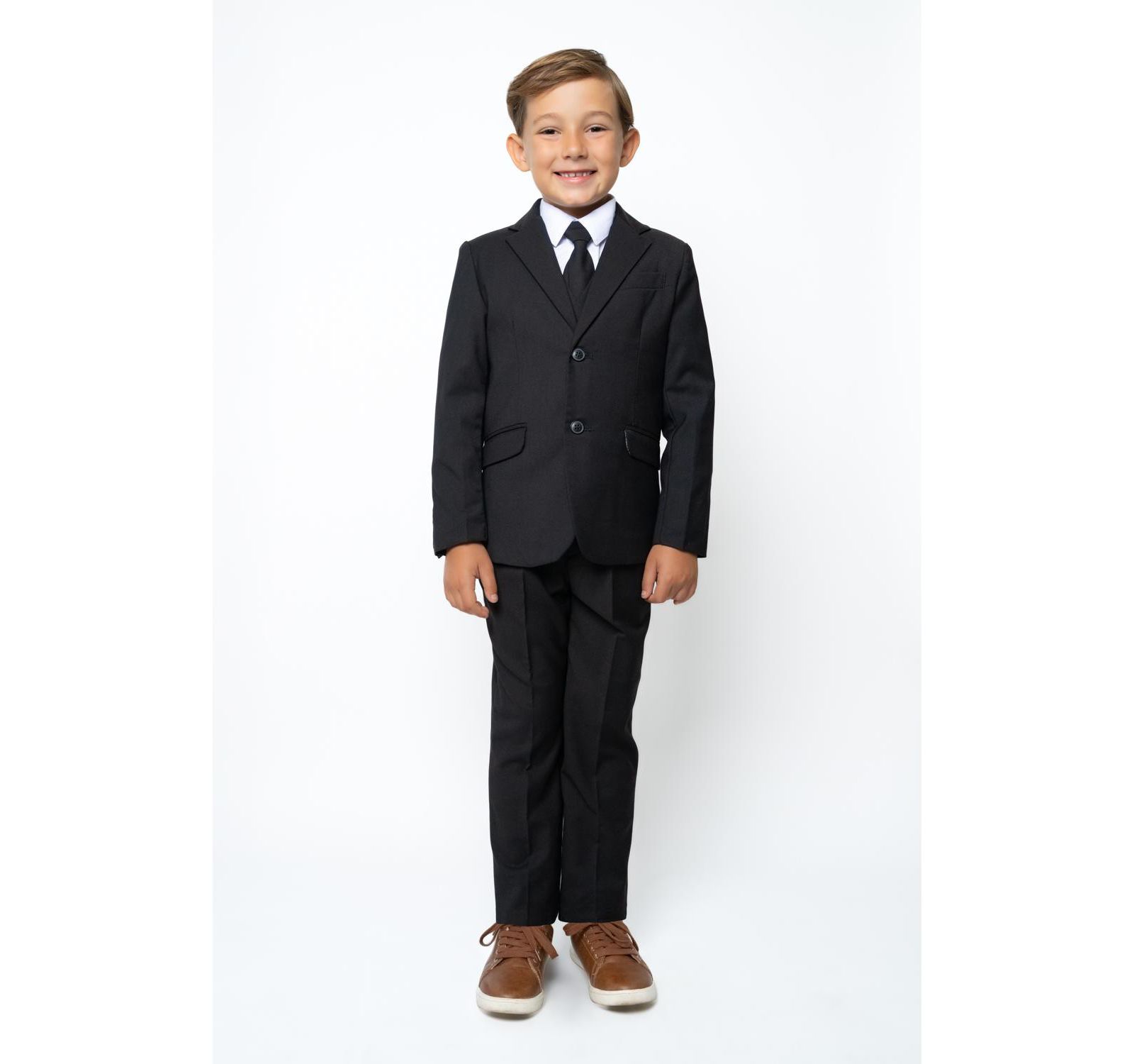 Peanut Butter Collection Big Boys 007 Slim Fit 5-Piece Shirt, Tie, Jacket, Vest and Pants Suit Set