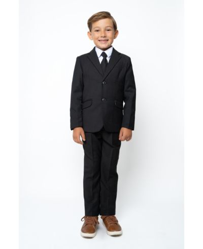 Peanut Butter Collection Big Boys 007 Slim Fit 5-Piece Shirt, Tie, Jacket, Vest and Pants Suit Set