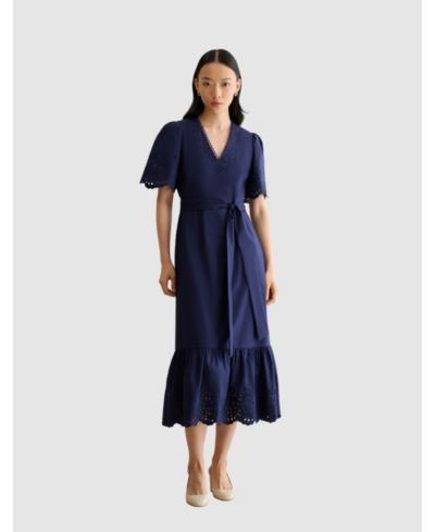 Hobbs London Women's Meghan Broderie Cutwork Midi Dress