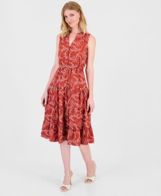 Женское платье T Tahari Sleeveless Printed Fit & Flare
