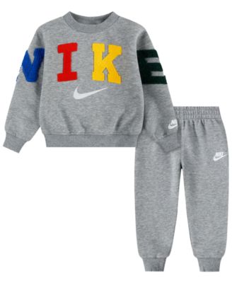 Nike Boys' 4-7 Fleece Crew Sweatshirt and Joggers, 2-Piece Set