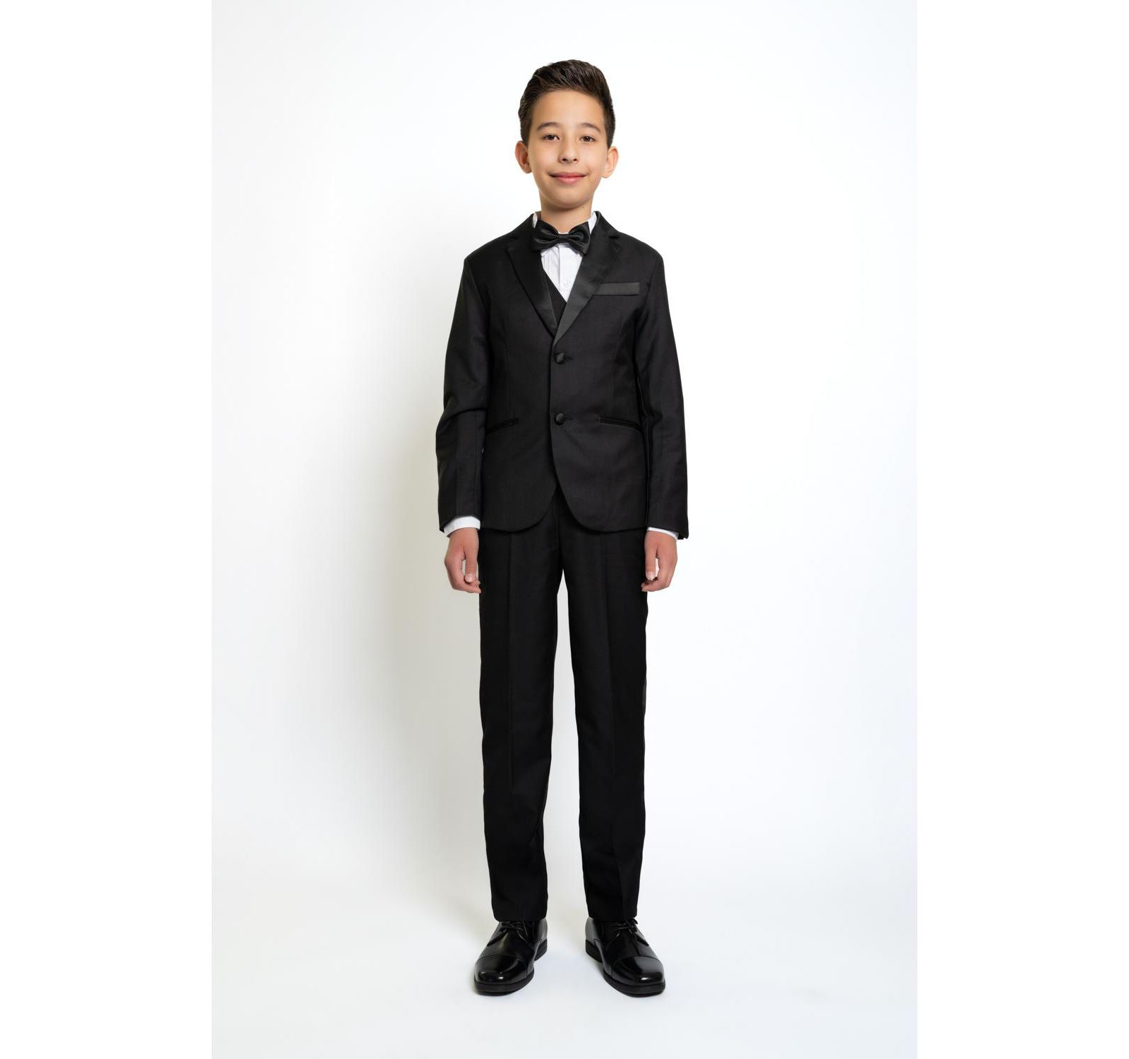 Peanut Butter Collection Big Boys 007 Slim Fit 5-Piece Shirt, Bowtie, Jacket, Vest and Pants Tuxedo Set