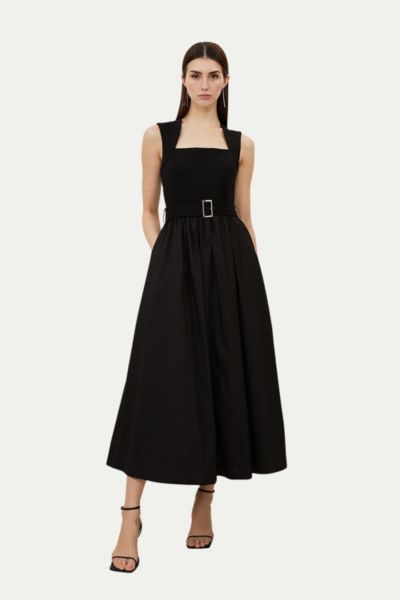 Karen Millen Женское макси-платье с квадратным вырезом и поясом