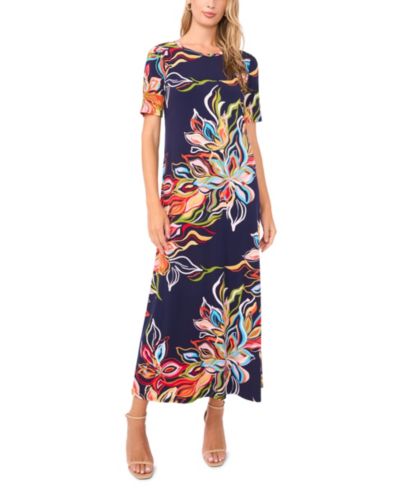 Vince Camuto Women's Printed Crewneck Dress