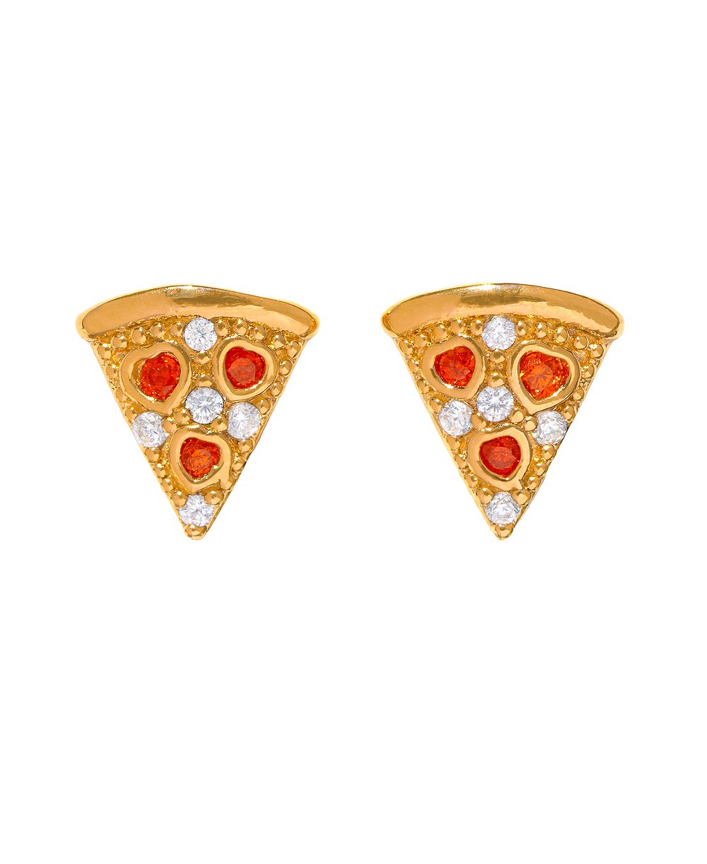 Girls Crew серьги-гвоздики с кристаллами Pepperoni Pizza