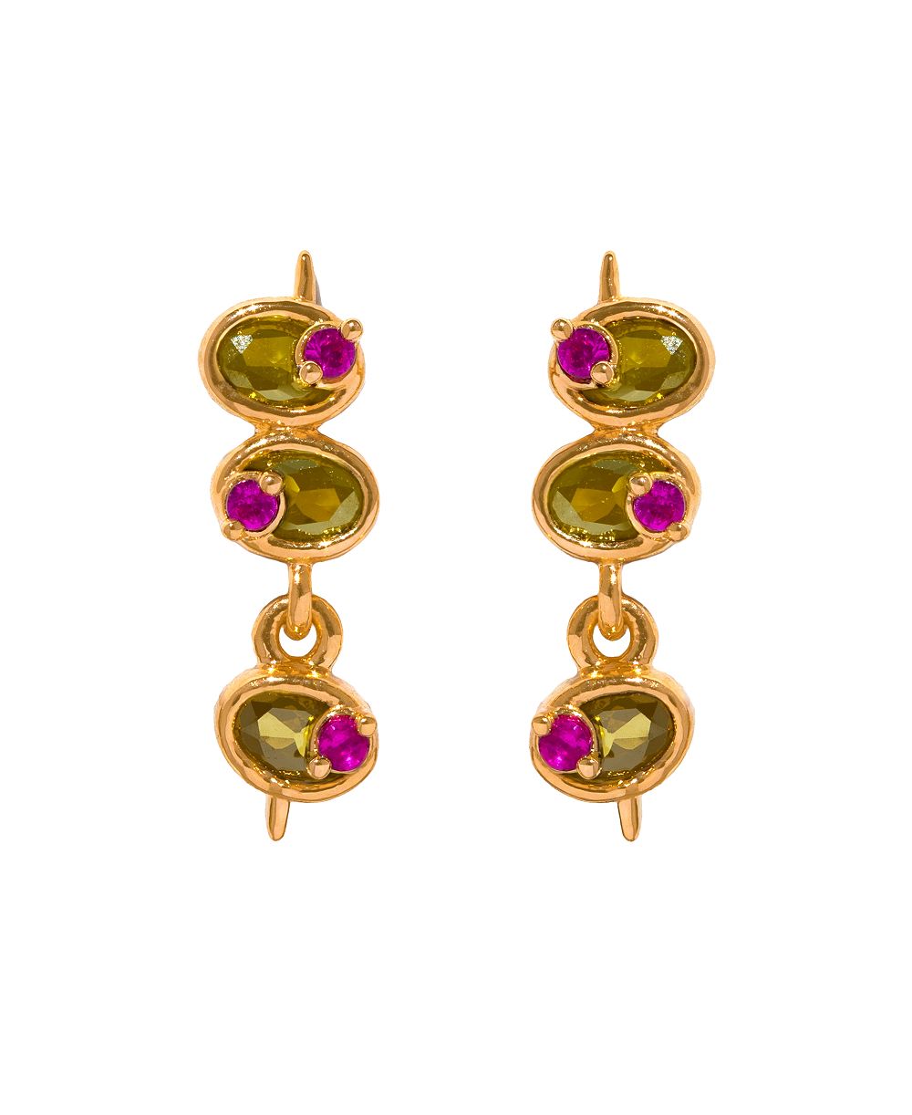 Girls Crew Серьки-гвоздики с кристаллами Mini Olive для девочек