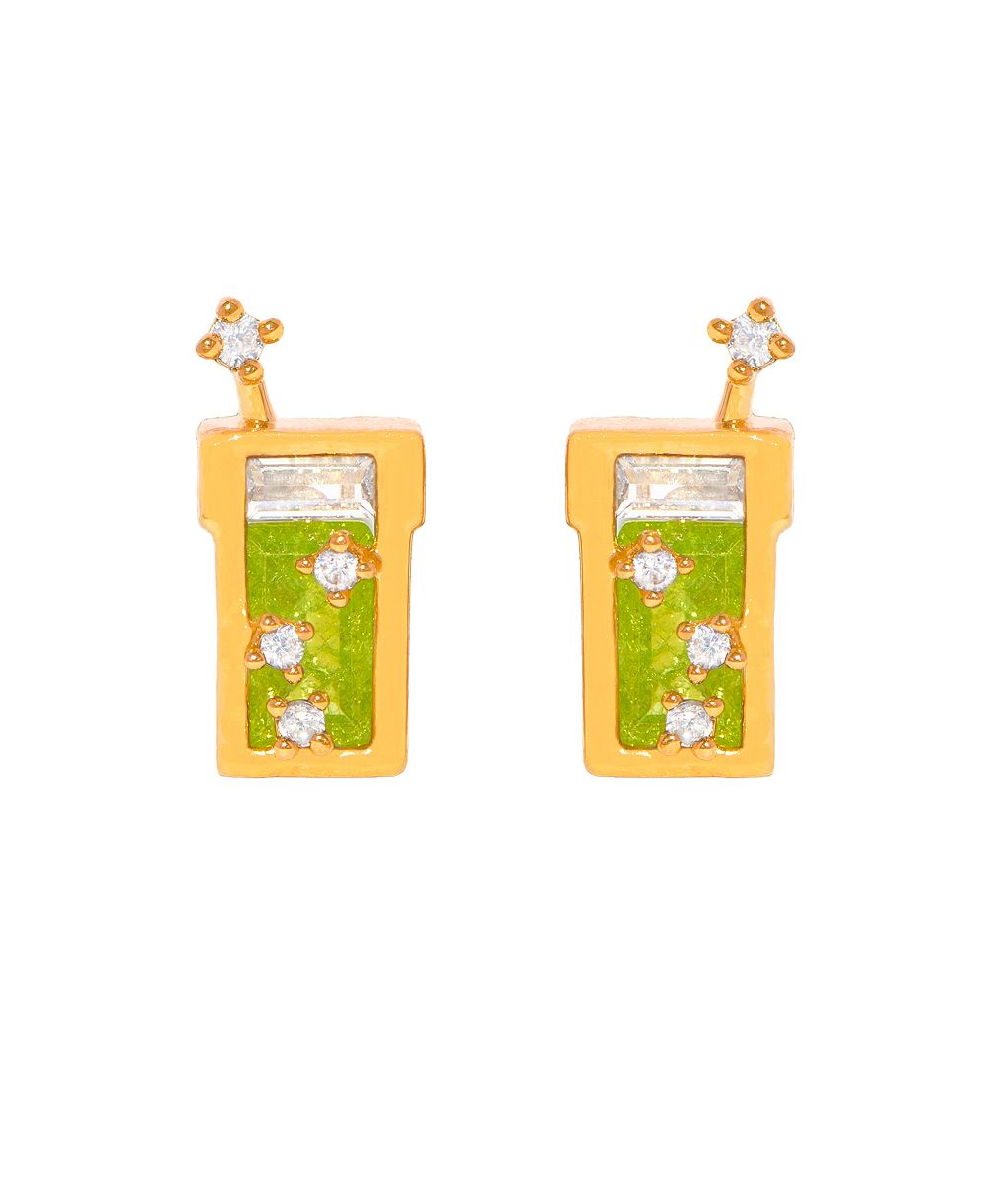 Серьги-гвоздики Girls Crew Crystal Matcha