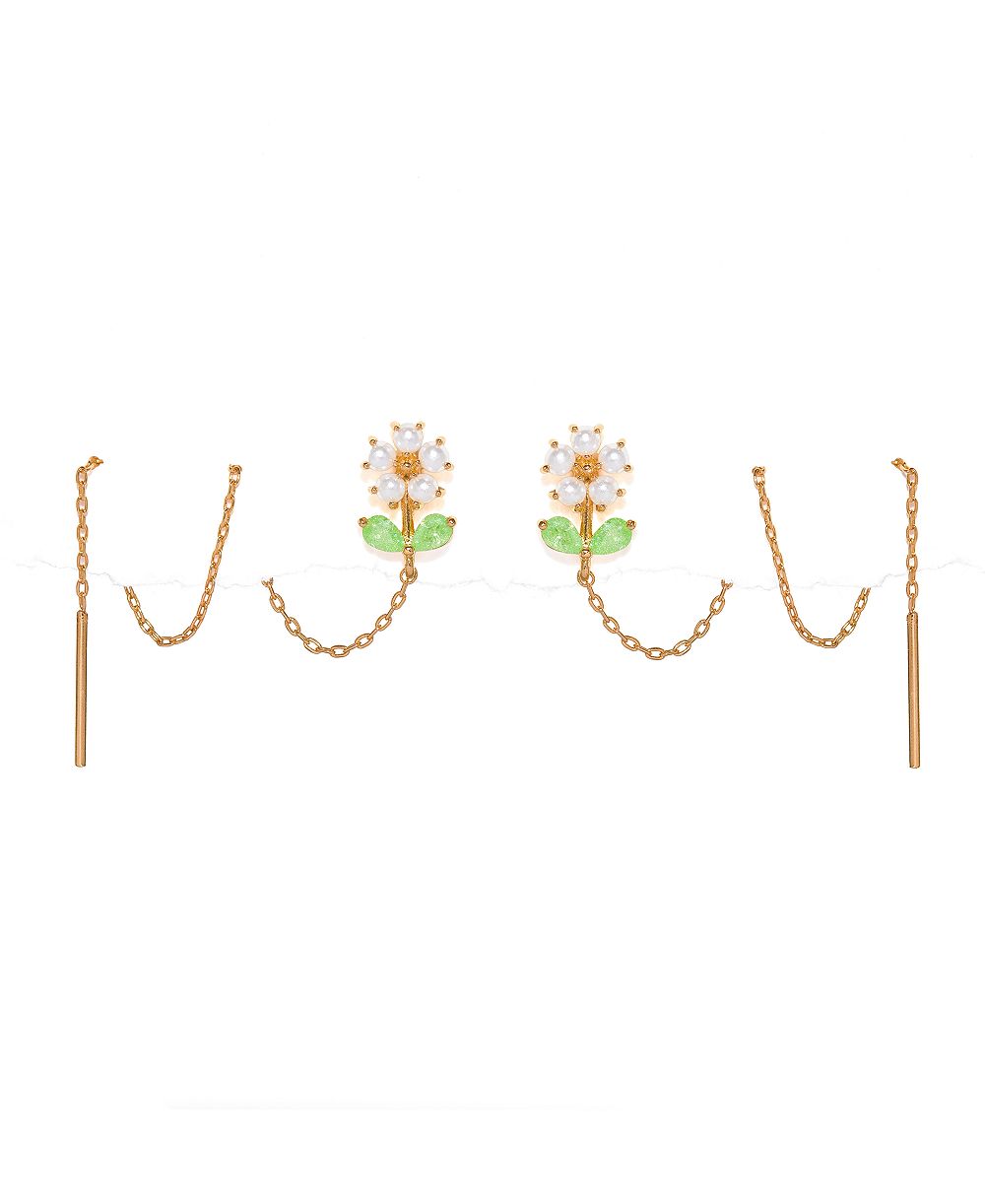 Girls Crew Crystal Daisy Petal Серьги-протяжки