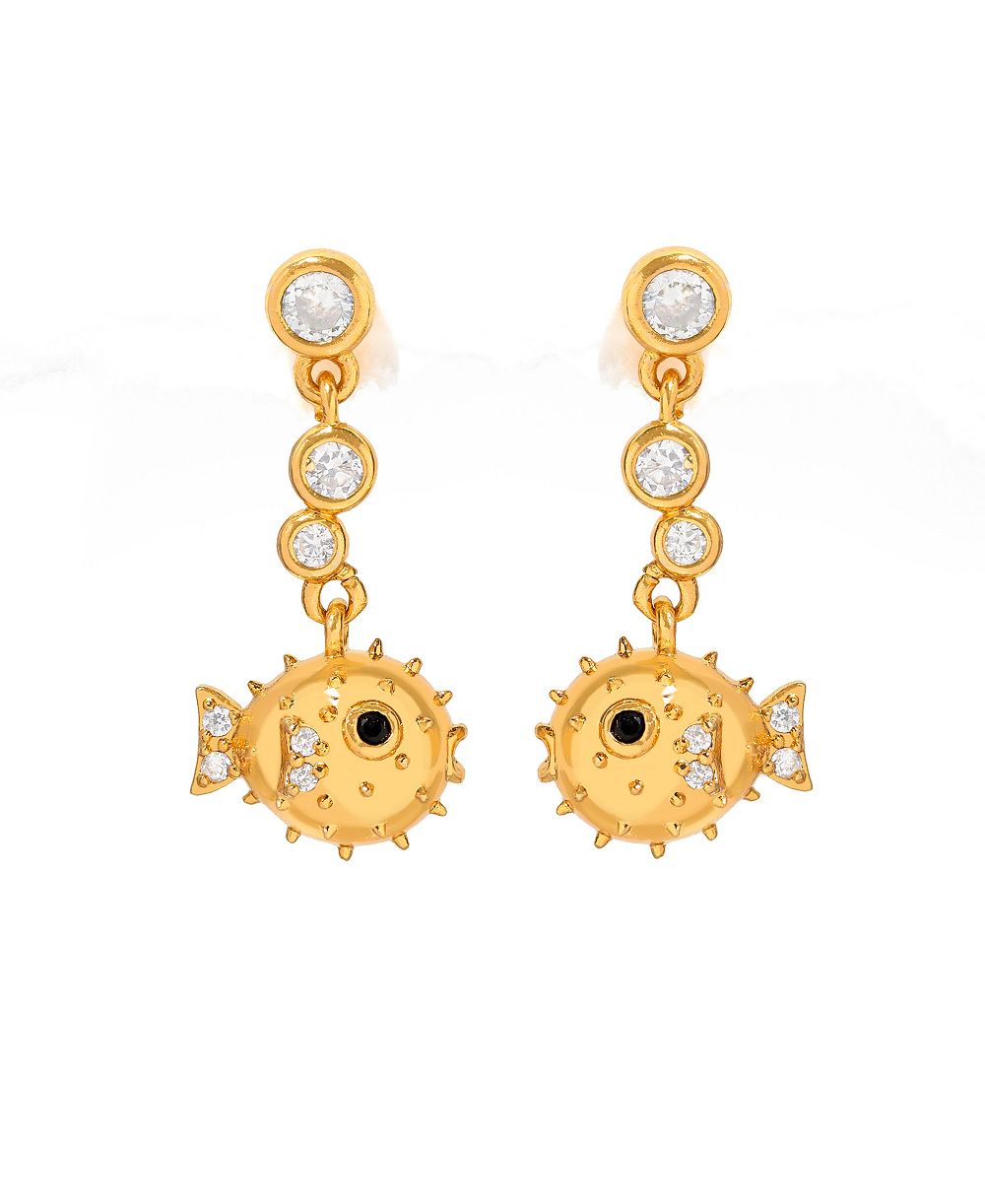 Серьги Girls Crew Crystal Pufferfish Dangle Earrings