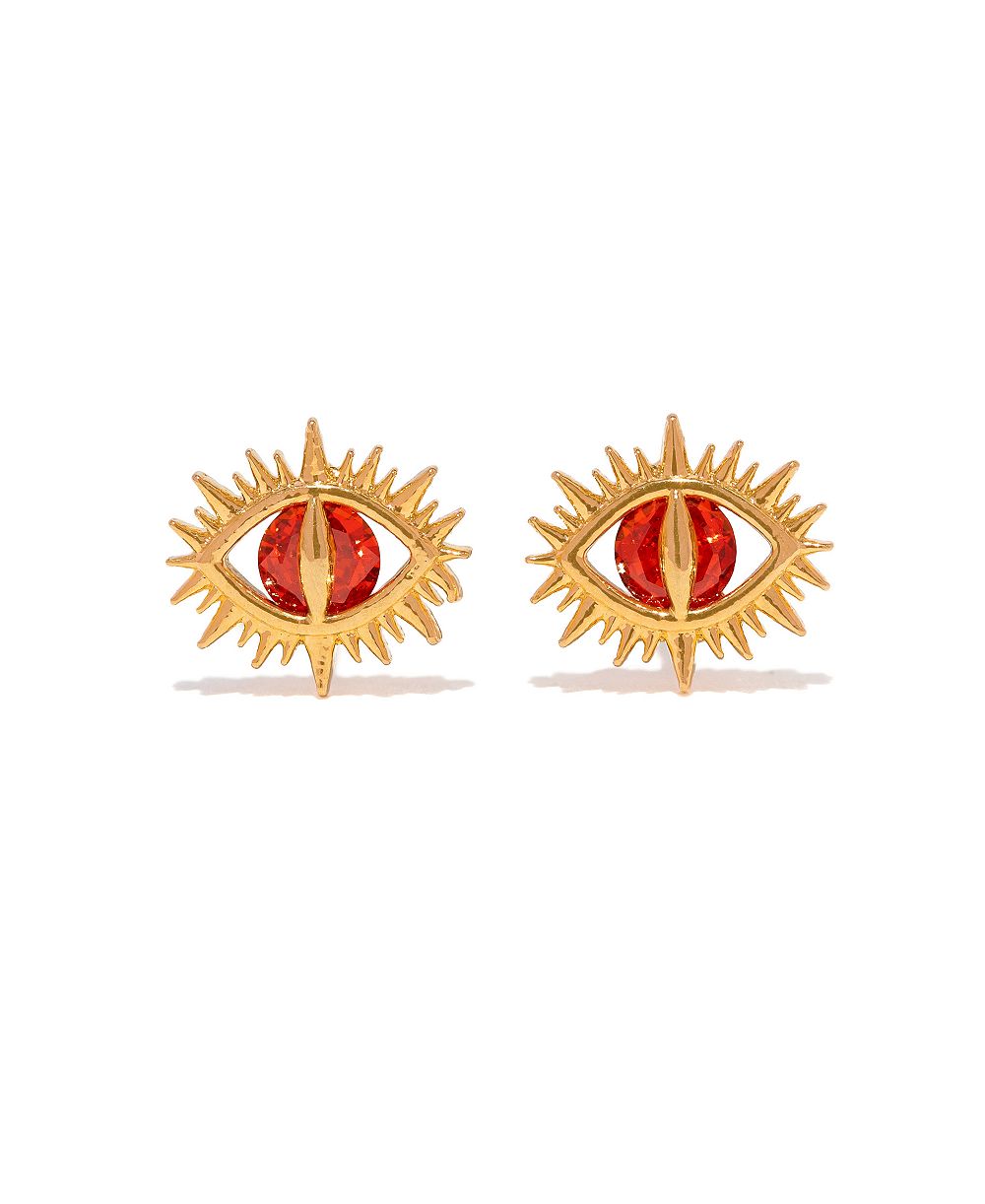 Серьги-гвоздики Girls Crew The Lord of the Rings Eye of Sauron с кристаллами