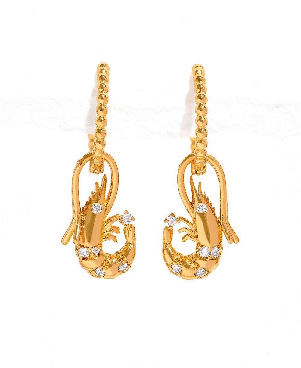 Girls Crew серьги-кольца с кристаллами Shrimp Basket Detachable