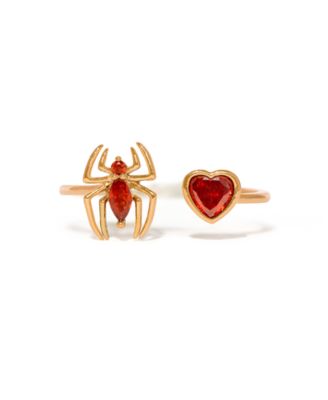 Girls Crew Crystal Marvel's Spider-Man Web of Love Adjustable Ring