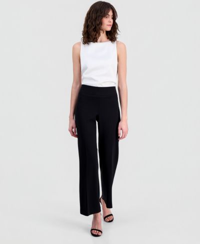 Женские брюки Anne Klein Stretch Crepe с высокой посадкой, широкие