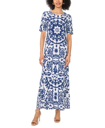 Женское платье-макси Vince Camuto Crewneck Printed