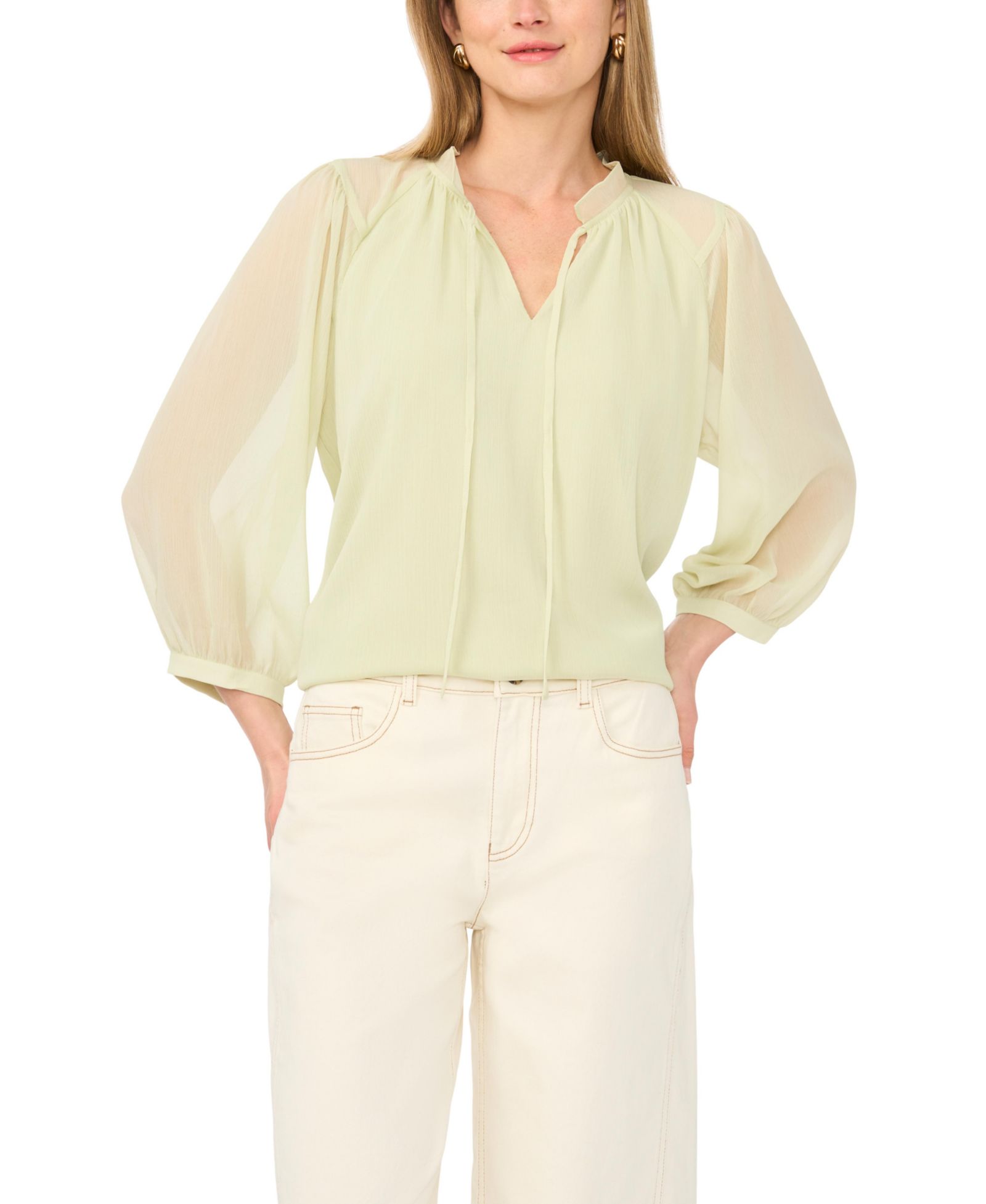 Vince Camuto Women's Split Neck Raglan-Sleeve Blouse