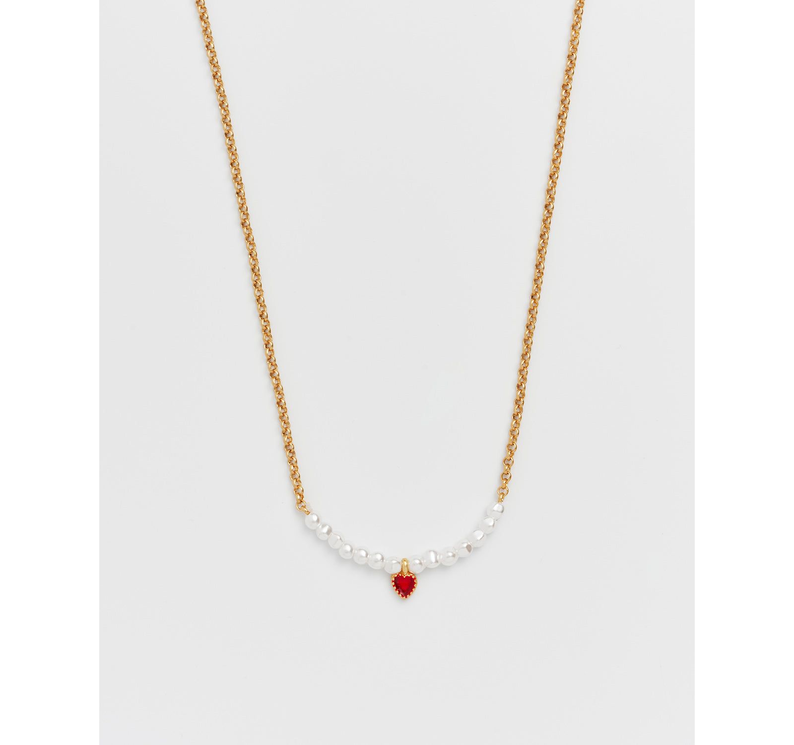 Ожерелье Fable England Gold Love Heart Pearl Necklace