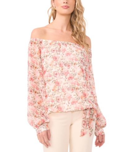Женский Vince Camuto Off-The-Shoulder Printed Blouse