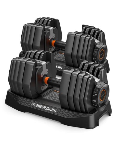 FED FITNESS регулируемая гантель 15-в-1, общий вес 105LB, с коробкой для хранения и фитнес-приложением