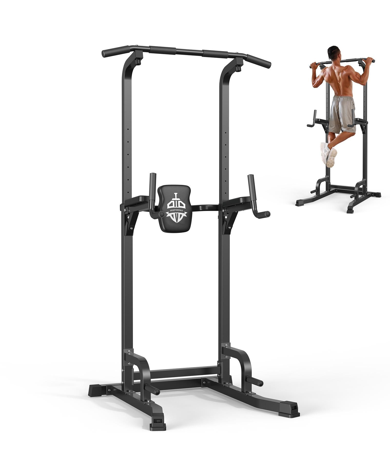 FED FITNESS 400LBS Power Tower, 10-in-1 Adjustable Pull Up Dip Station, Multi-Function Home Gym Strength Training Equipment